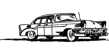 retro car drawing
