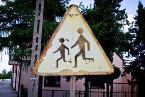 Traffic sign with children