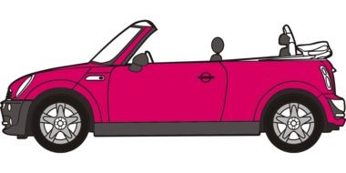 clipart of the pink mini cooper