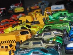 children's cars of different colors and models