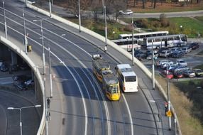 Tram on the bridge