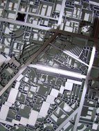 road planning on 3d model of city