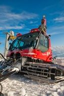 snow groomer close up