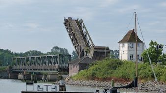 swinging railway bridge, germany, mecklenburg