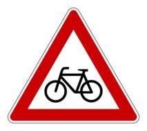 road sign with bicycle illustration