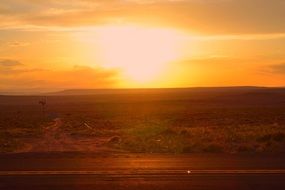 landscape of the arizona at the sunset