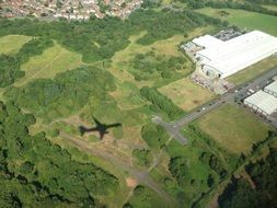 Picture of the shadow of flying plane