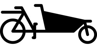 black silhouette of a cargo bike