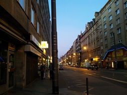 night street in germany in the light of lanterns