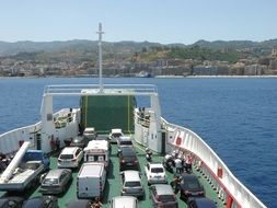 ferry off the coast of Sicily