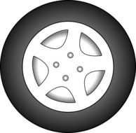 car wheel on a white background