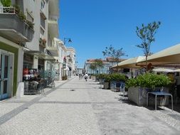 sunny street in Caldas Da Rainha in portugal