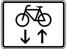 road sign for cyclists