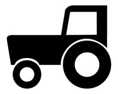 tractor silhouette on white background