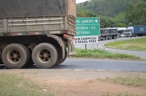 truck stands on a road in brazil