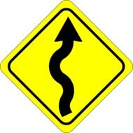 curvy road sign drawing