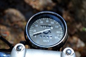 speedometer of a motorcycle closeup