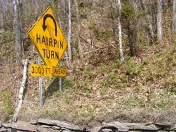 yellow road sign