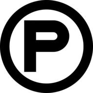 letter p in a black ring