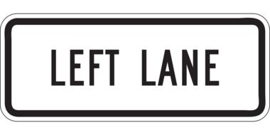 traffic warning on the left lane