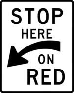 traffic sign stop here on red