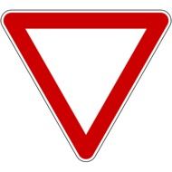 Red and white triangle sign