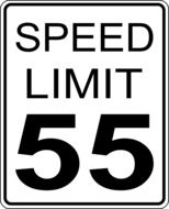 sign speed limit 55 kilometers