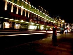 illuminated street of night london