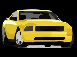 yellow automobile drawing