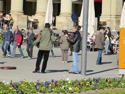 musicians in the town square
