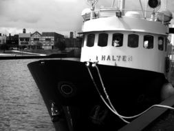 black and white photo of a romantic yacht