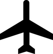 plane silhouette on white background