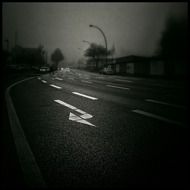 road markings in the dark