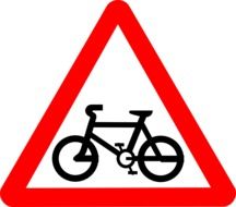 traffic sign on a bicycle on a white background