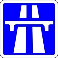 picture of white and blue road sign