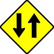 "Two-way traffic" traffic sign