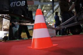 red traffic cone as a warning sign