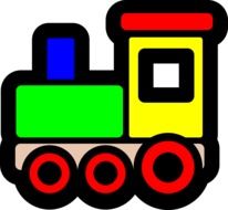 cartoon colorful toy locomotive