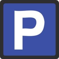 Blue and white parking sign clipart