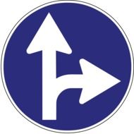 sign with arrows for driving directions