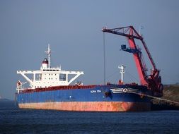cargo ship in the port of Amsterdam