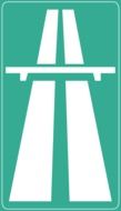 highway, green and white traffic sign