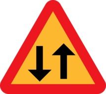 traffic sign two way drawing