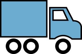 blue truck on white background