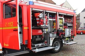 tools in the fire truck