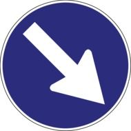 index arrow on the blue sign