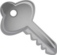 clipart of grey key