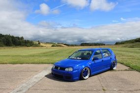 blue VW Gold car