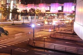 night view of the city street