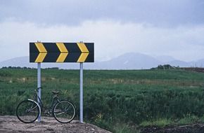 Traffic sign on a road